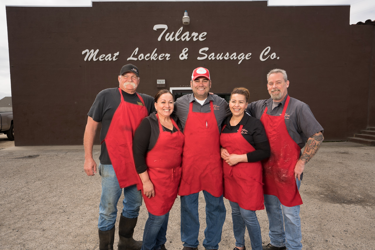 TULARE, CA--Danny Mendes and his staff at Tulare Meat Locker & Sausage Co. Photo by Tomas Ovalle
